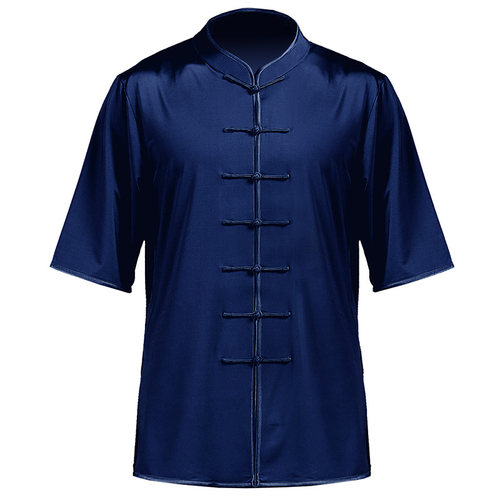夏季短袖高弹力牛奶丝太极服男女款春秋练功服垂顺武术太极拳服装
