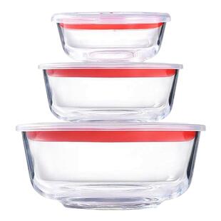 沙拉碗高级感家用耐高温大容量食品级透明玻璃碗水果盘宿舍泡面碗