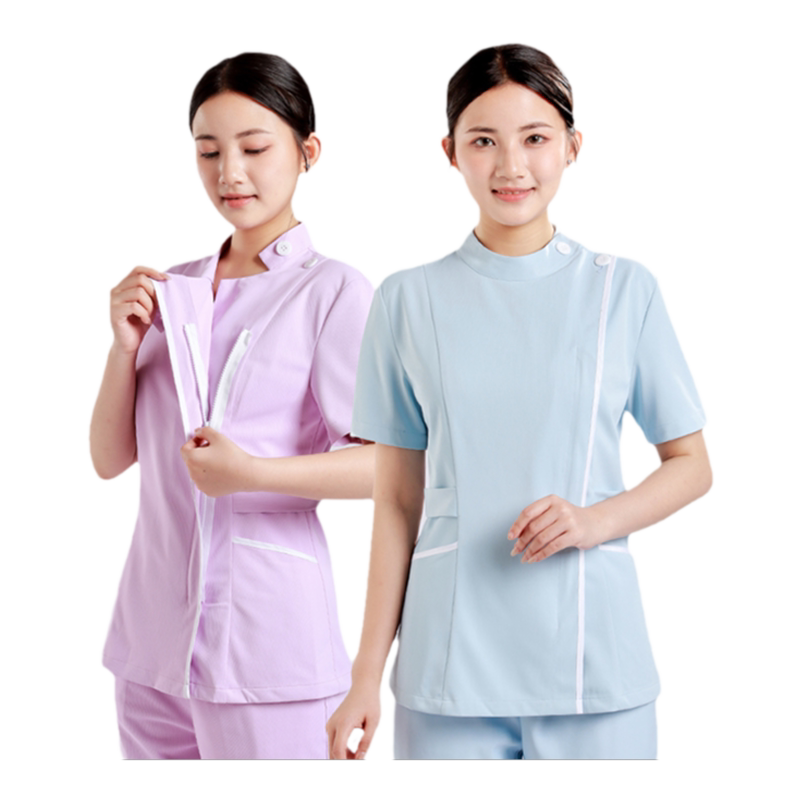 口腔科医师护士服夏短袖分体套装弹力透气美容院牙科月嫂母婴护理