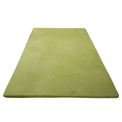 卧室床边珊瑚绒绿色地毯短毛