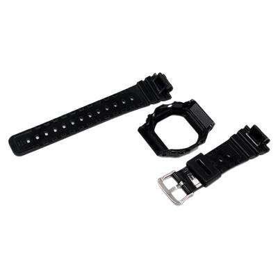 适配卡西欧DW5600亮面树脂5600M/E/GWX5600C/GWB5600外框表带配件