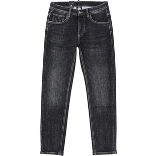 [小直筒]DA455唠叨牛仔秋冬修身小直筒烟灰男牛仔裤百搭休闲长裤