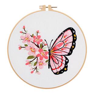 刺绣diy手工材料包欧式立体绣品苏绣初学者视频教程蝴蝶刺绣新款