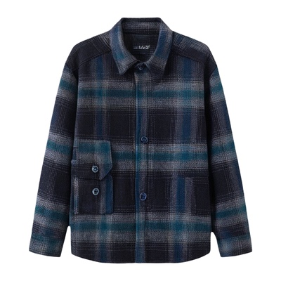 恒源祥100%纯棉磨毛长袖衬衫男