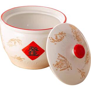 猪油罐米缸陶瓷带盖5斤装大容量耐高温大号家用防虫厨房储油罐