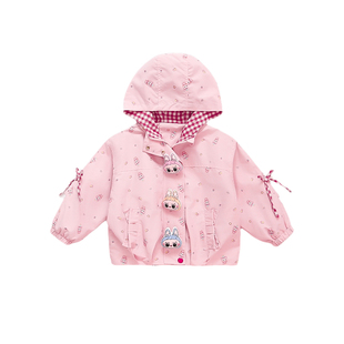 女童外套春秋季2026新款超好看女宝宝早秋洋气风衣儿童春装冲锋衣