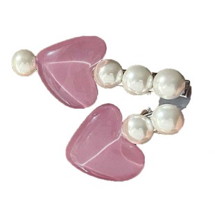 甜美人鱼泡泡爱心珍珠发夹女高级感侧边刘海夹头饰可爱一字夹发卡