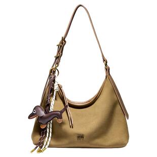 百思图包包2026新款女包斜挎包女士通勤HOBO腋下单肩包麂皮托特包