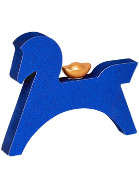 逅里 克莱因蓝 2026马年小摆件 橱窗店铺氛围高级感布置 新年装饰