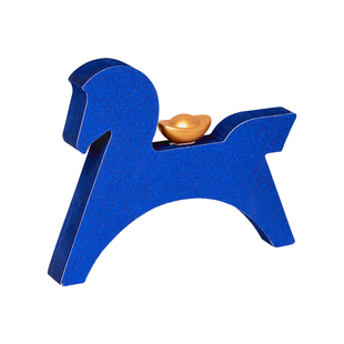 逅里 克莱因蓝 2026马年小摆件 橱窗店铺氛围高级感布置 新年装饰