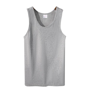 浪莎背心男士纯棉秋冬潮粗螺纹100%全棉健身跨栏弹力打底汗衫男款