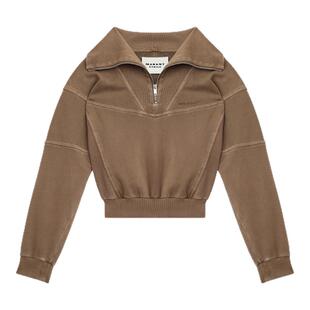 MARANT ETOILE2025 YAELE翻领明线水洗平纹针织运动衫女