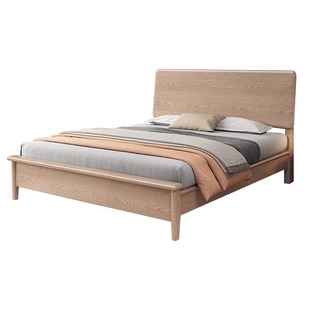 一林半舍白蜡木全实木床北欧小户型1.2米单人床卧室1.8米原木大床