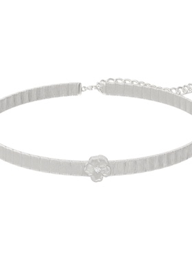 Mouhooland/暮后之地银标限定刺绣单花丝带choker925银镶培育钻石