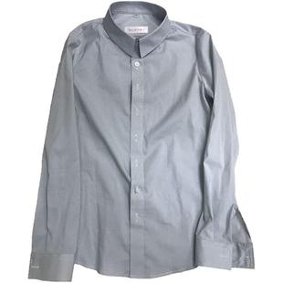 2025春秋新款长袖衬衫纯色职业牛油绿色轻熟工作服修身通勤衬衣女