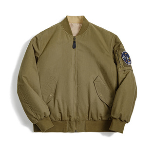 马登工装 美式复古两面穿MA1飞行员夹克棉服棉袄棒球服外套男春季