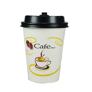 一次性咖啡纸杯270ml/400ml/8安士12安士加厚防漏豆浆奶茶防烫纸