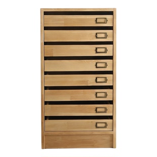 实木八斗柜文件收纳A3抽屉桌下柜多功能家用矮柜整理边柜储置物柜