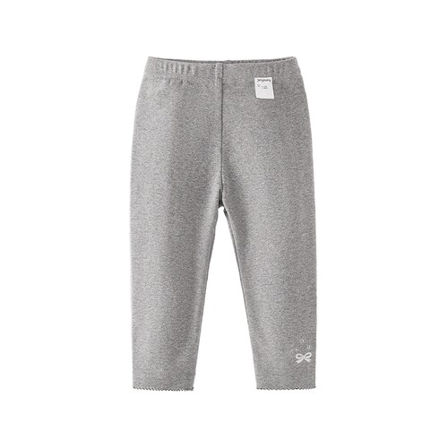 [7A抑菌]女童打底裤春装新款简约花边儿童长裤休闲弹力春宝宝裤子