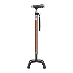 乐来福老人拐杖伸缩防滑手杖带灯四脚拐棍老年人便携稳固助行拐杖