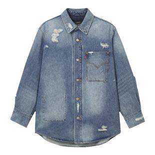 商场同款Levi's李维斯秋冬男士3M个性时尚破洞两穿夹克外套0017L