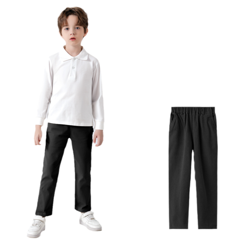 儿童裤子罗蒙黑色校园服休闲裤