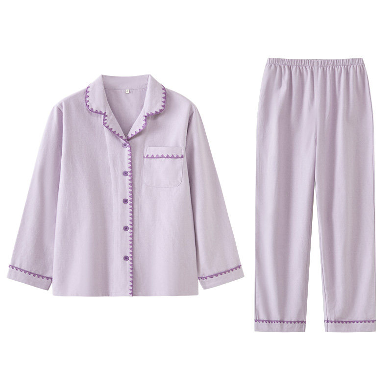 100%全棉磨毛纯色高级感家居服