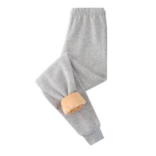 青少年保暖裤男中大童加厚加绒秋裤初中高中学生羊羔绒内穿加绒裤