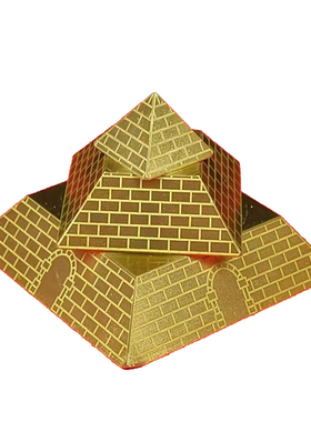纯黄铜金字塔魔方转转可旋转解压