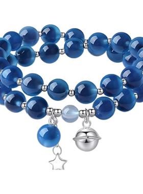 天然水晶手链蓝水晶糖心玛瑙手链