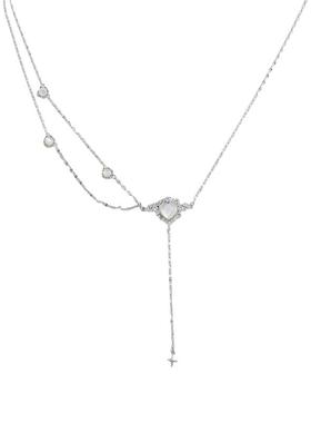 小众轻奢银色爱心项链女锁骨链