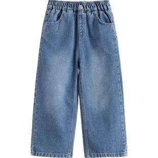 马克珍妮女童挺括有型直筒牛仔裤 儿童裤子春装新款