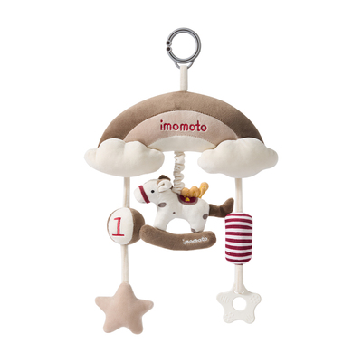 imomoto婴儿床铃车载可旋转拉铃