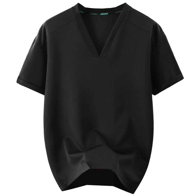 凉爽顺滑大码短袖V领Tshirt宽松