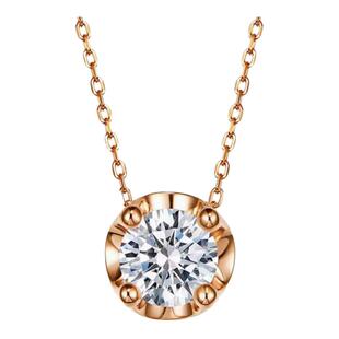 四季可搭款侧面皇冠造型1.2克拉四爪单钻石锁骨项链女925纯银手镶