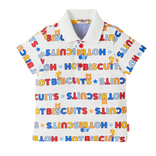 MIKIHOUSE儿童t恤短袖男女孩纯棉上衣夏季新款polo衫HOTBISCUITS