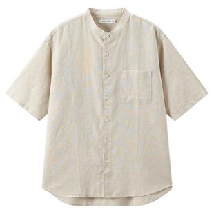 【棉麻衬衫】马恩MAXNEW2025夏季新款男装衬衫短袖纯色亚麻上衣