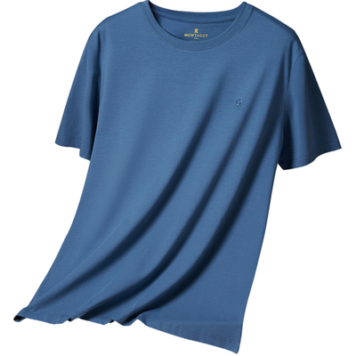 梦特娇男士纯棉夏季薄款短袖