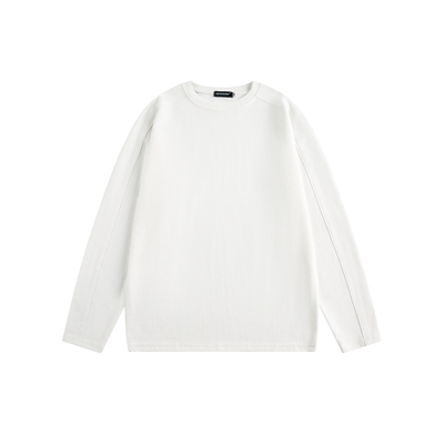 BM复古纯色拼接双肩线长袖T恤