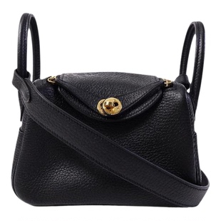 中古Hermes爱马仕女包A级95新Mini Lindy迷你琳迪包牛皮斜挎包