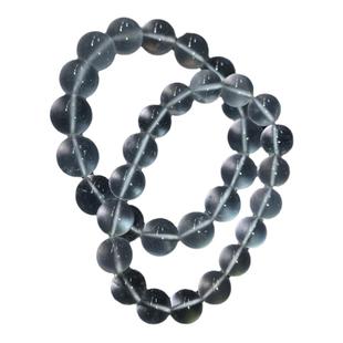 天然缅甸水沫玉圆珠款手链 冰种起荧光刚性足 男女款翡翠伴生矿石