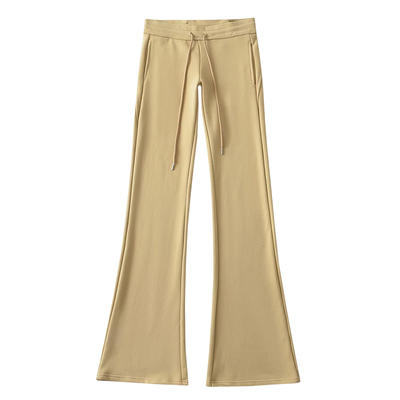 低腰抽绳微喇休闲裤拖地长裤