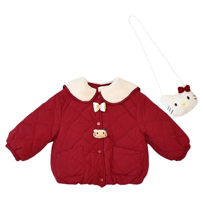 女童外套加绒夹棉冬装