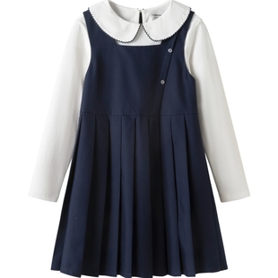 巴拉巴拉女童连衣裙套装中大童裙子春秋款童装儿童公主裙宝宝衣服