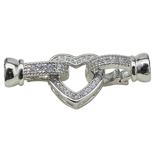 项链扣子18k包金搭扣珍珠手链扣头diy配件14k注金连接头爱心卡扣