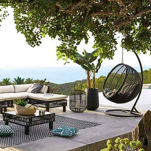 定制阳台吊篮网红鸟巢吊床户外庭院悬挂秋千藤编露天懒人家用吊篮