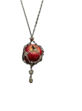 圣诞节红苹果网兜项链女士小众个性设计感甜美百搭毛衣链闺蜜礼物