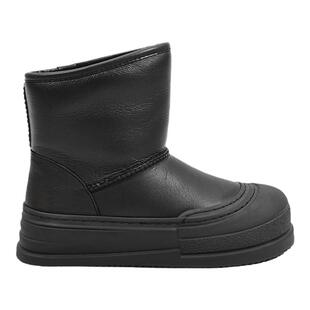 UDV2024秋冬新品真皮羊皮毛一体时尚雪地靴圆头平底中筒休闲女鞋