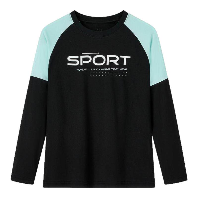 361度童装男童长袖T恤2026春季新款纯棉运动儿童卫衣春装男孩衣服