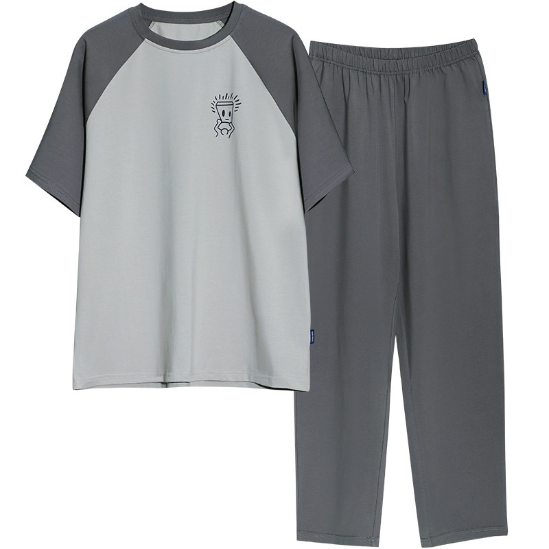 蘑菇兔胖男童短袖长裤家居服套装